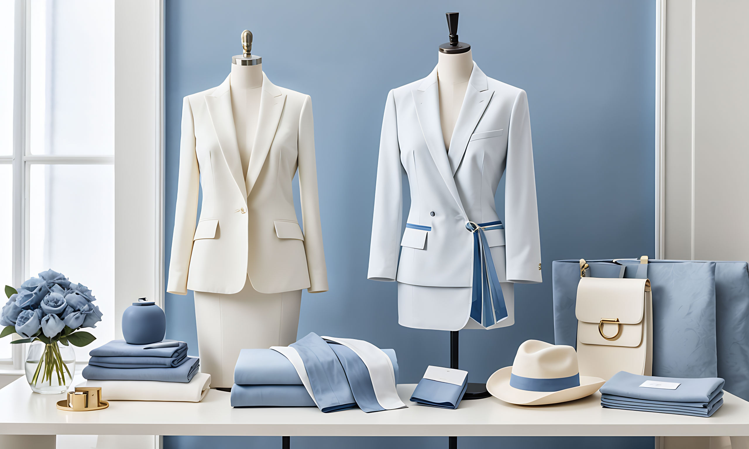 Ivory + Chambray Blue - Stylish Outfit Examples