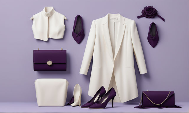 Ivory + Dark Purple - stylish outfit examples