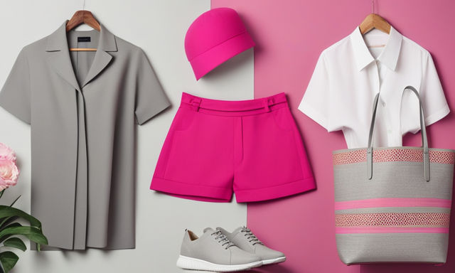 Bright Pink + Light Gray stylish outfits example