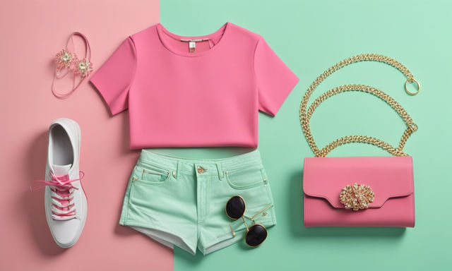 Stylish Outfits photography - Bright Pink + Mint Green
