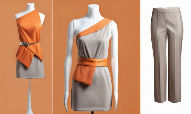 stylish female outfit ideas with Orange + Greige color