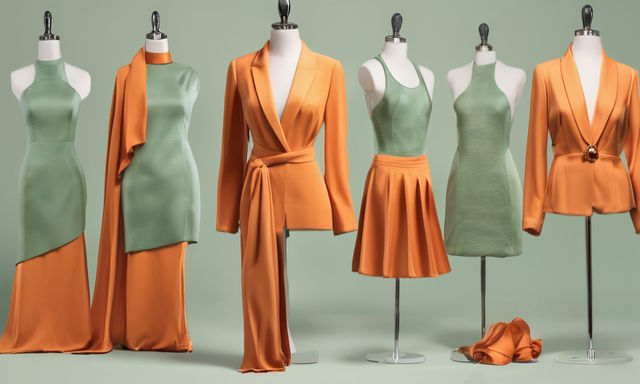 stylish outfit ideas for females with Orange + Sage Green color combo
