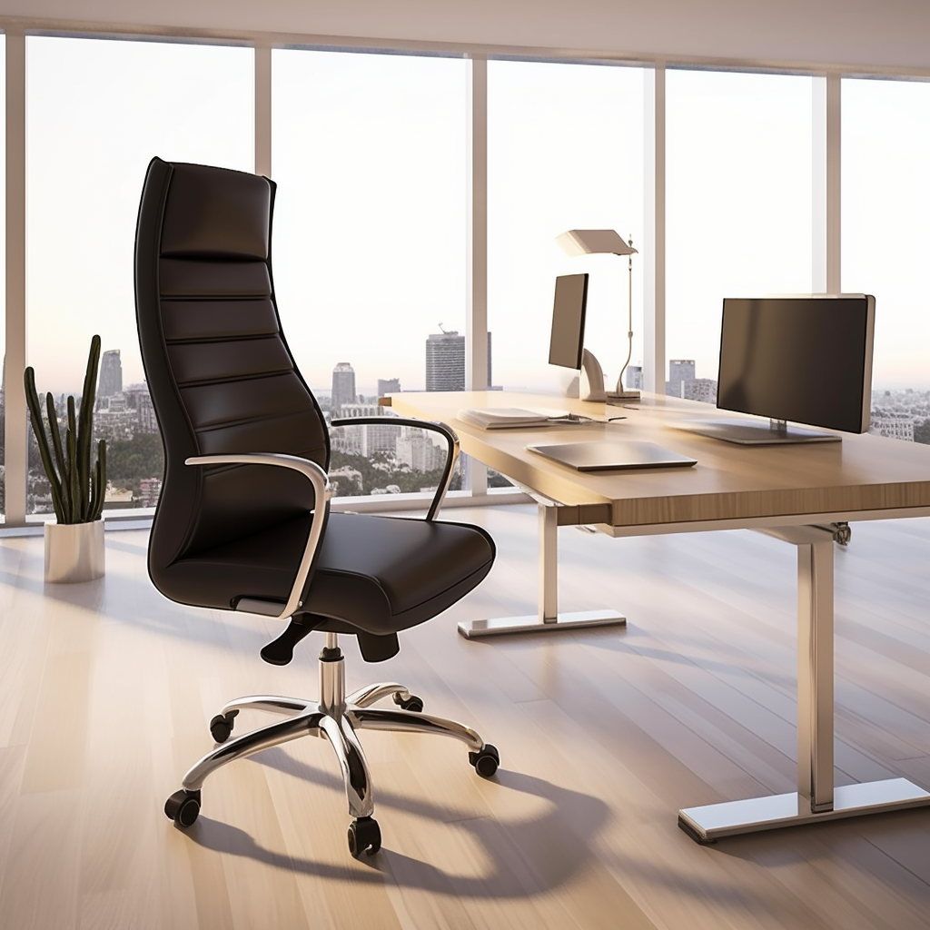 height adjustable chair in a office